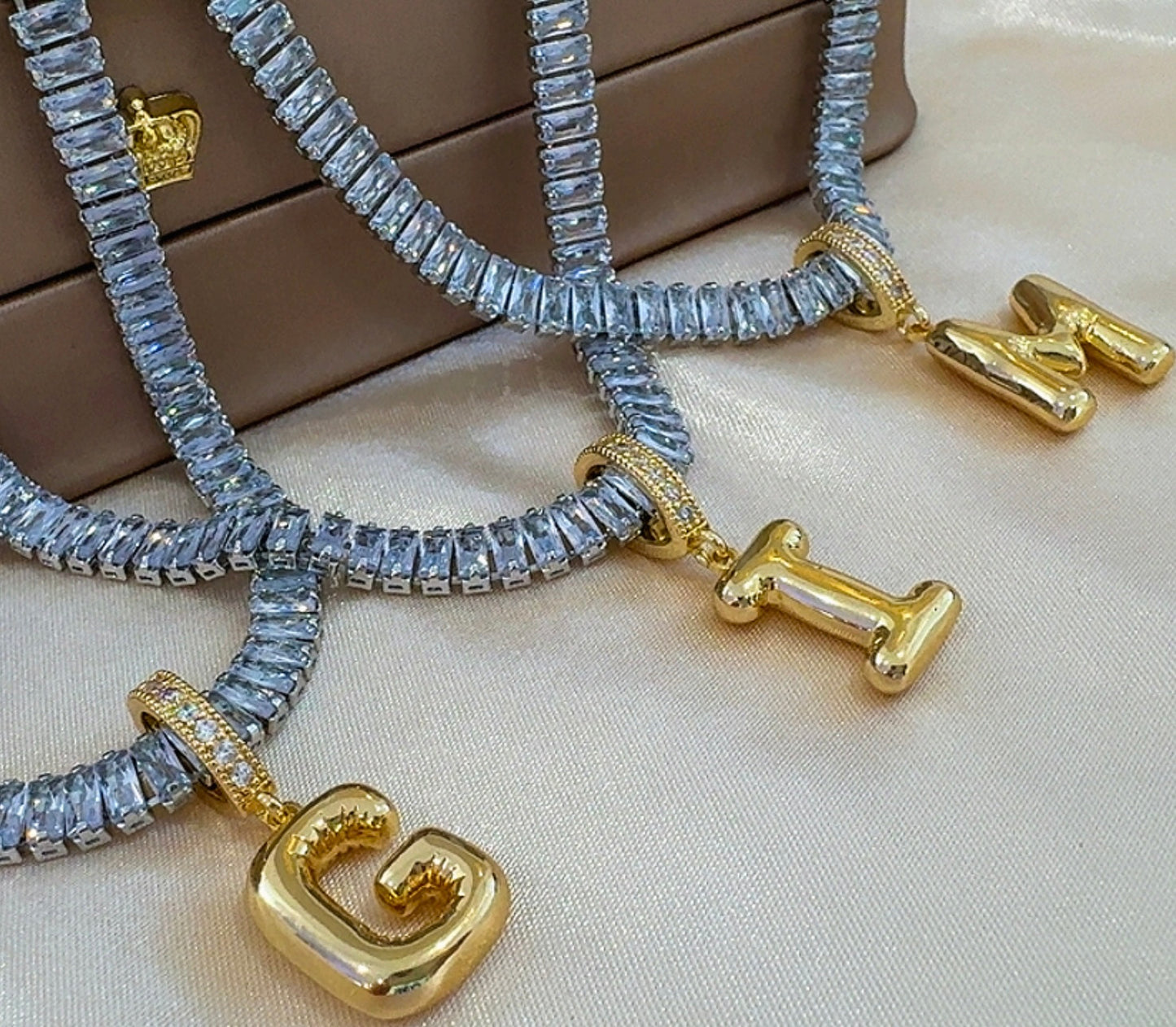 Initial stone necklace