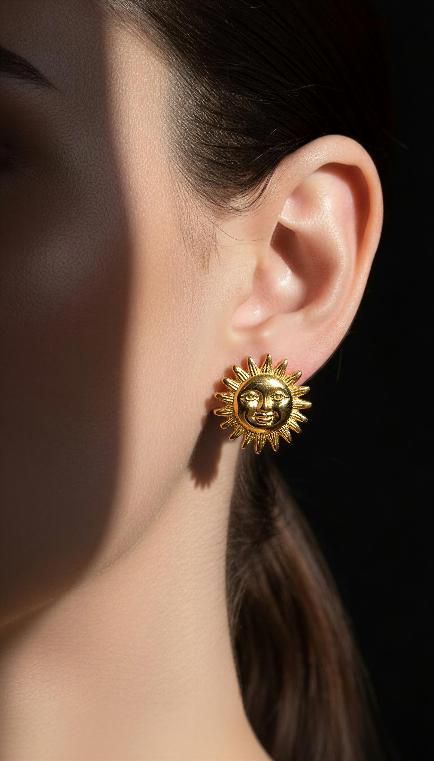 Golden sun earrings