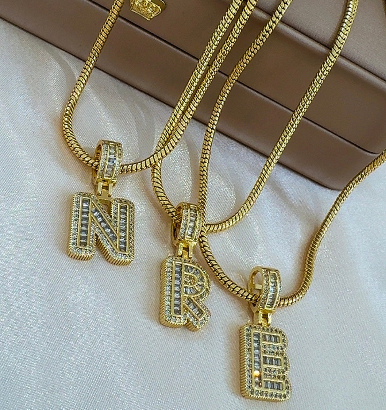 Kale initial necklace