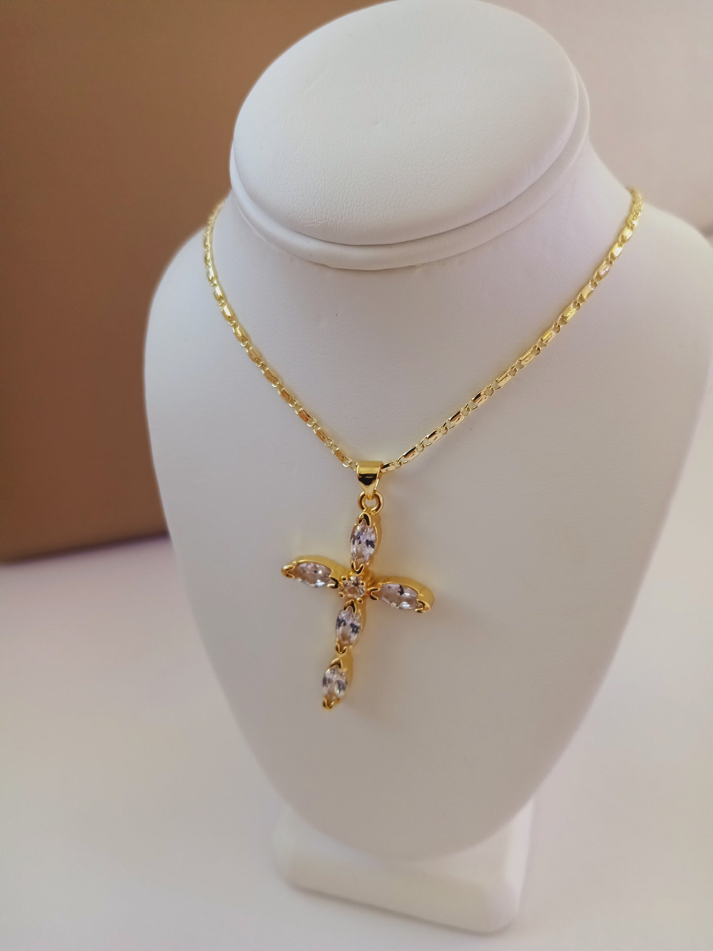 White cross necklace