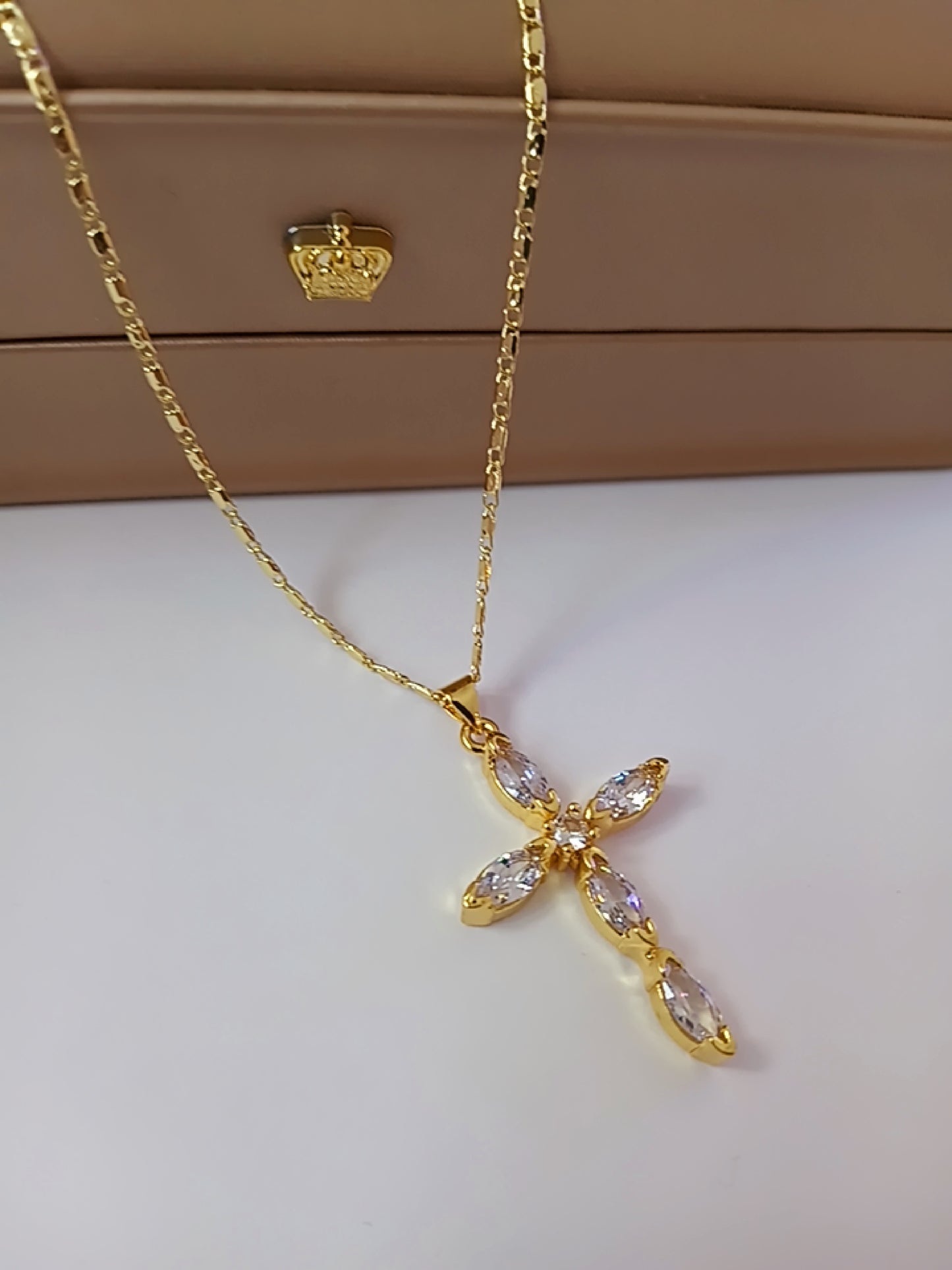 White cross necklace