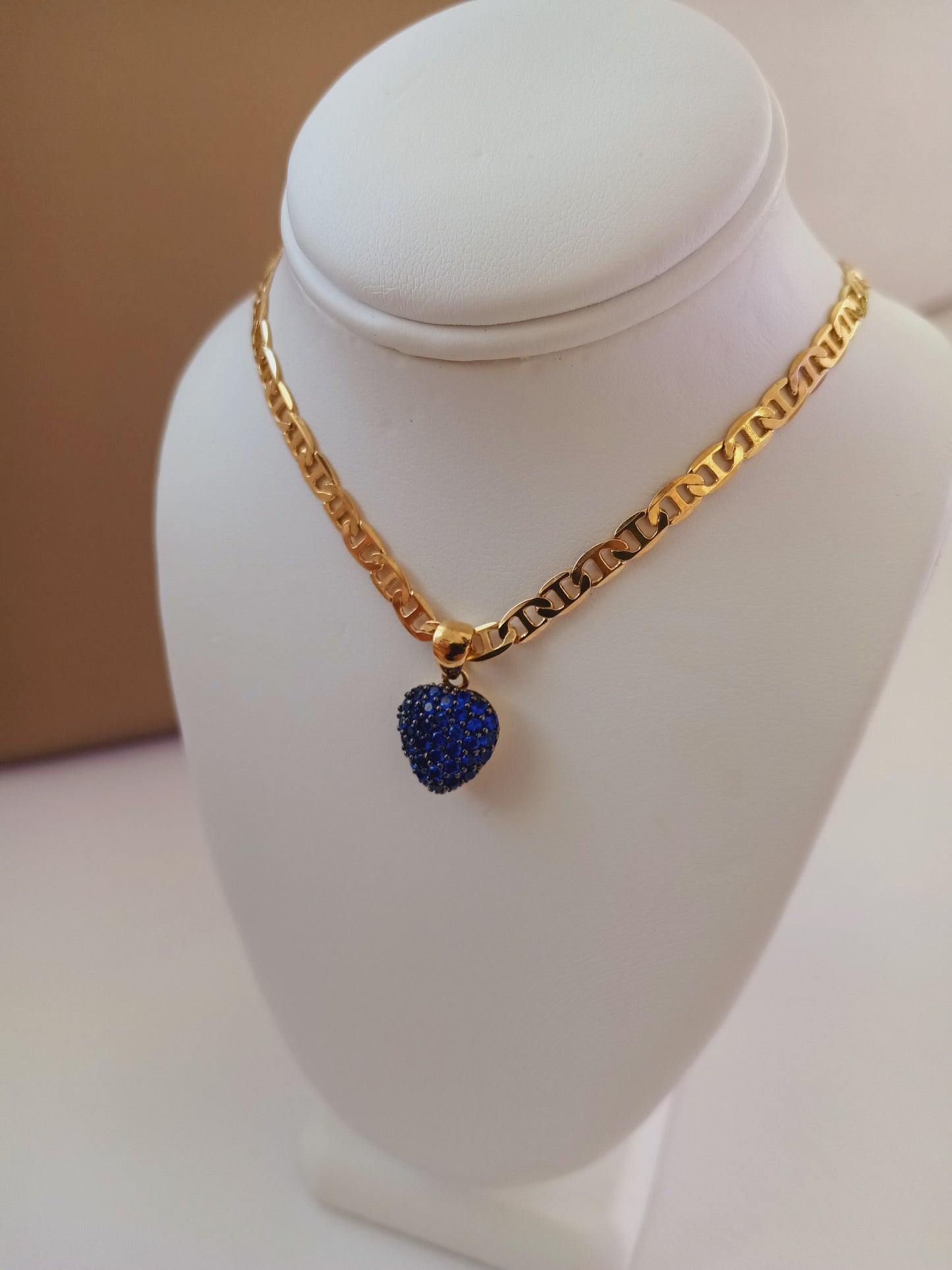 Blue heart necklace