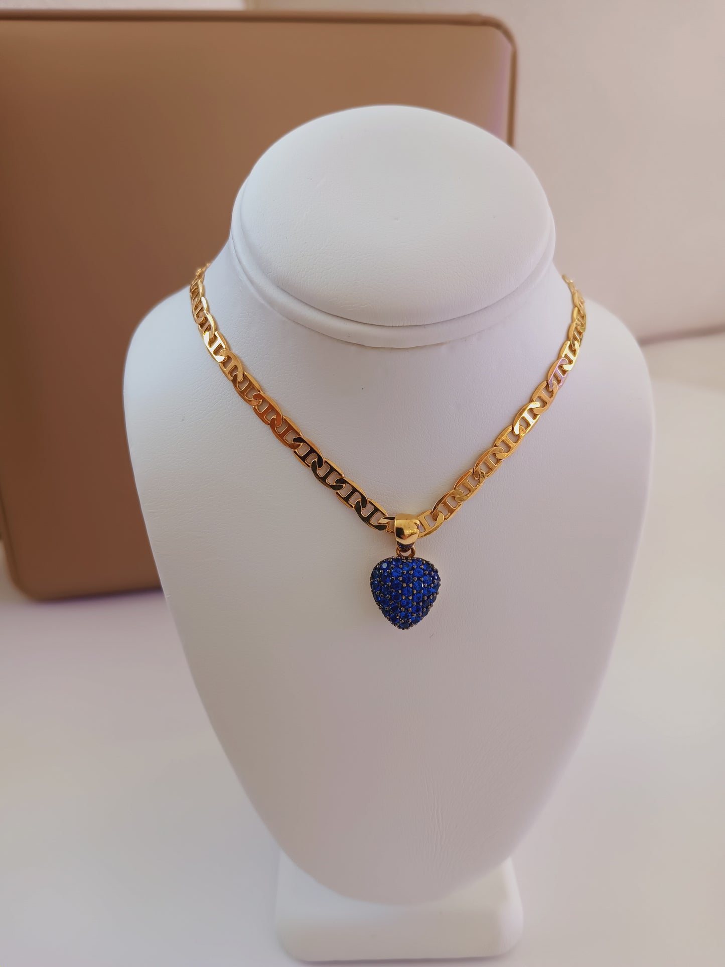 Blue heart necklace
