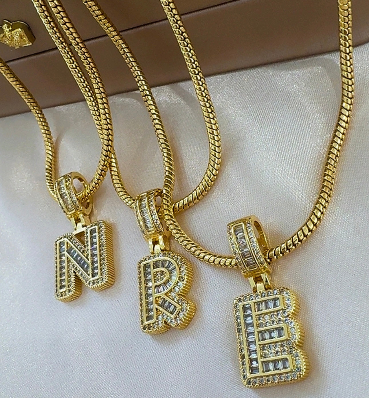 Kale initial necklace