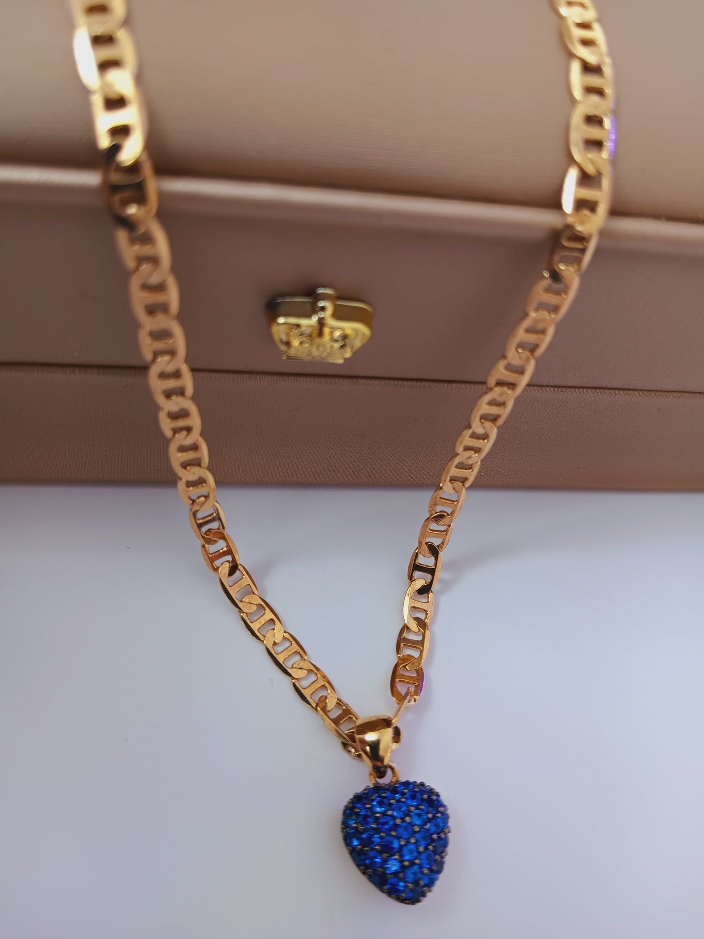 Blue heart necklace