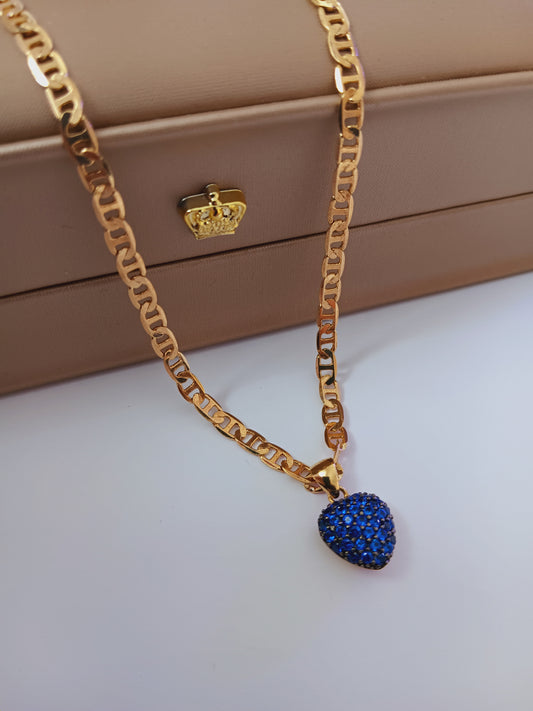 Blue heart necklace